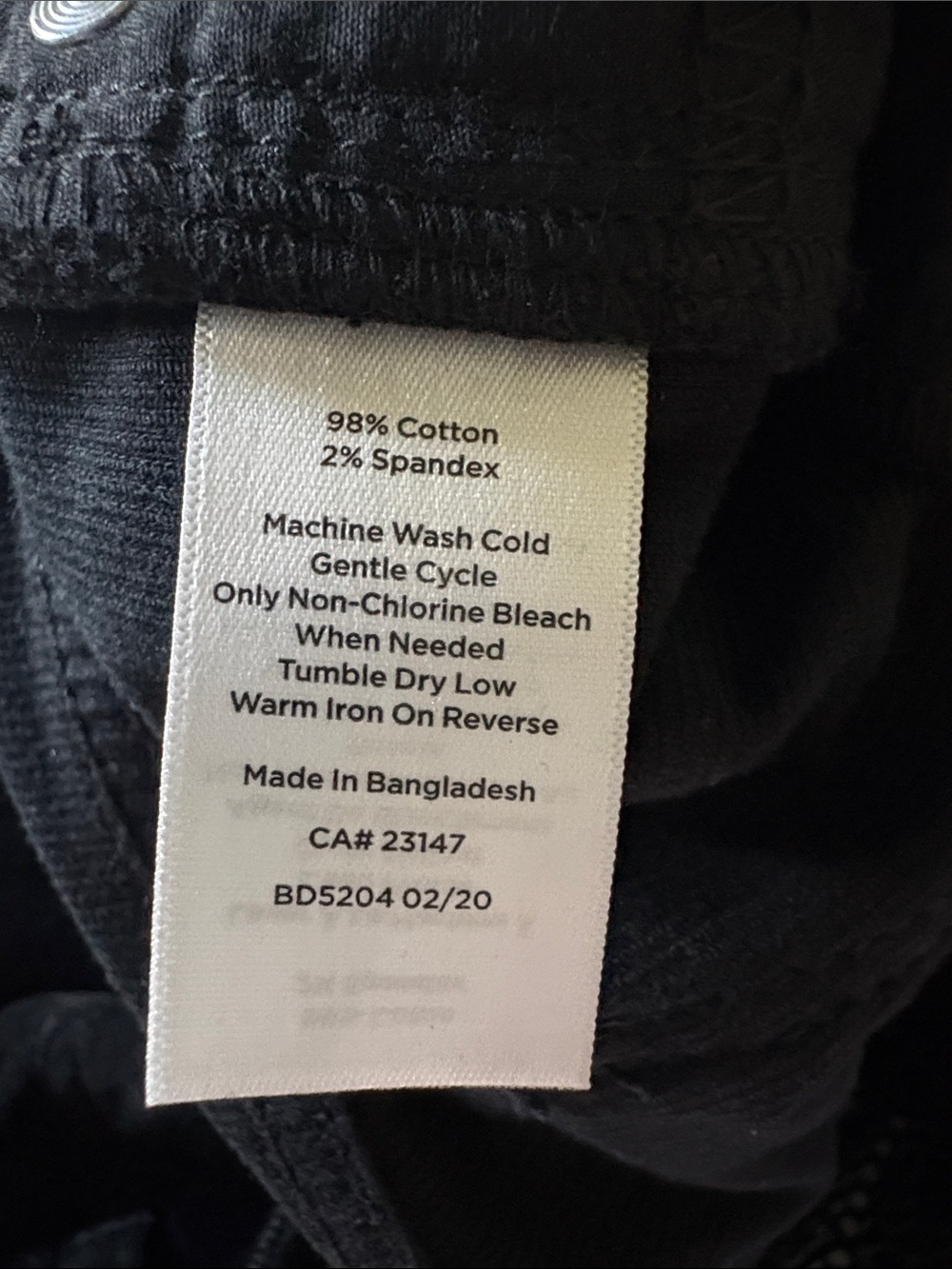 Talbots Black Corduroy High Waist Straight Leg Jeans Size 16W - Picture 7 of 9